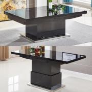 Elgin Extending Glass Top Gloss Coffee To Dining Table In Black