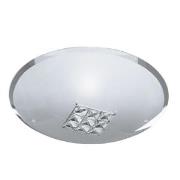 Quadrex Round Flush Light With Square Crystal Windows