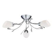 Gardenia Chrome Semi-flush With Opal Glass and Crystal Detail