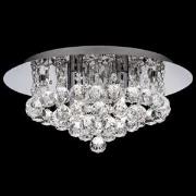 Hanna Chrome Flush Crystal Ball 4 Light Ceiling Light