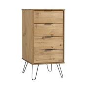 Avoch Narrow Chest Of Drawers In Waxed Pine With 4 Drawers