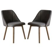 Elliata Slate Grey Fabric Dining Chairs In A Pair