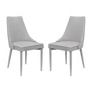 Divina Grey Fabric Upholstered Dining Chairs In Pair