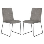 Sorani Mink Velvet Dining Chairs With Metal Legs In Pair