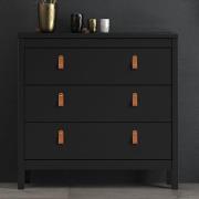 Barcila Chest Of Drawers In Matt Black With 3 Drawers