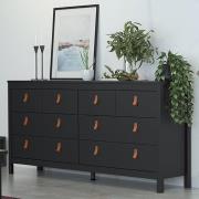 Barcila Wooden Chest Of Drawers With 8 Drawers In Matt Black