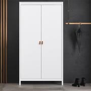 Barcila 2 Doors Wooden Wardrobe In White