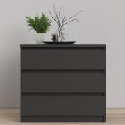 Nakou Wooden Chest Of 3 Drawers In Matt Black