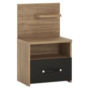 Moneti Right Handed Bedside Cabinet In Oak And Matt Black