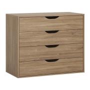 Moneti Chest Of 4 Drawers In Stirling Oak And Matt Black