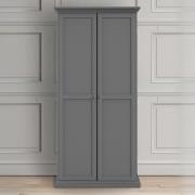 Paroya Wooden Double Door Wardrobe In Matt Grey