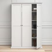 Paroya Wooden Triple Door Wardrobe In White