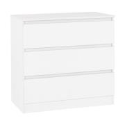 Mcgowan Wooden Chest Of Drawers In White With 3 Drawers