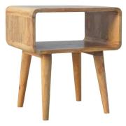 Bacon Wooden Curved Open Bedside Cabinet In Oak Ish