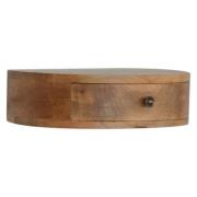 Logan Wooden Circular Wall Hung Bedside Cabinet In Oak Ish