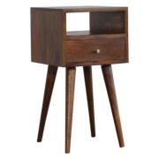 Tufa Wooden Petite Bedside Cabinet In Chestnut