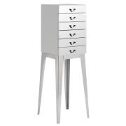 Allston Wooden Console Table With 6 Drawers In Silver