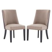 Rodik Beige Fabric Upholstered Dining Chairs In Pair