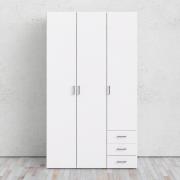 Scalia Wooden Wardrobe With 3 Doors 3 Drawers In White