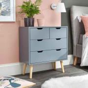 Norwich Wooden Chest Of 4 Drawers In Dark Grey