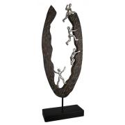 Climbing Aluminium Design Sculpture In Antique Silver And Black