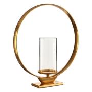 Circus Large Glass Candle Holder With Gold Aluminium Frame