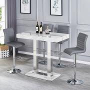 Caprice Small Magnesia Bar Table With 4 Ripple Grey Stools