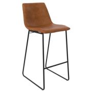 Berlin PU Leather Bar Stool With Black Legs In Caramel Maple