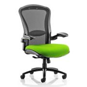 Houston Heavy Black Back Office Chair With Myrrh Green Seat