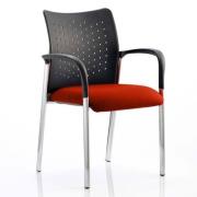 Academy Office Visitor Chair In Tabasco Red With Arms