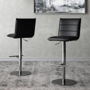 Radlett Black Faux Leather Bar Stools In Pair