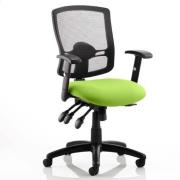 Portland III Black Back Office Chair With Myrrh Green Seat