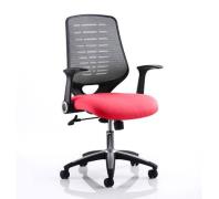 Relay Task Silver Back Office Chair With Bergamot Cherry Seat