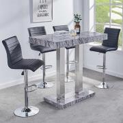 Caprice Melange Effect Bar Table With 4 Ripple Black Stools