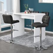 Glacier White High Gloss Bar Table 4 Candid Black Stools