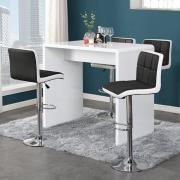 Glacier White High Gloss Bar Table 4 Copez Black White Stools