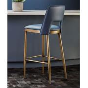 Glidden Leather Bar Chair With Brass Legs In Blue