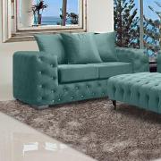 Worley Malta Plush Velour Fabirc 2 Seater Sofa In Seaspray