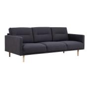 Nexa Fabric 3 Seater Sofa In Anthracite With Oak Legs