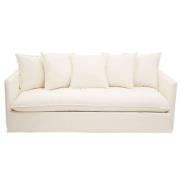 Antipas Upholstered Fabric 3 Seater Sofa In Cream