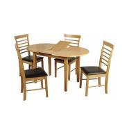 Rivero Extending Dining Table In Light Oak With 4 Chairs