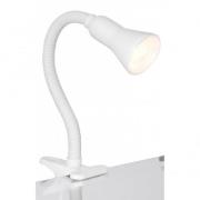 Desk Partner Single Light White Desk Table Lamp With Flexi Clip