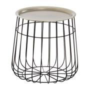 Casa Round Metal Side Table In Silver And Black