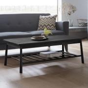 Burbank Rectangular Oak Wood Coffee Table In Black