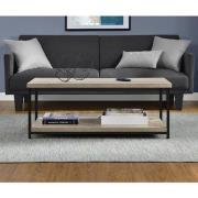 Ellicott Wooden Coffee Table In Distressed Grey Oak