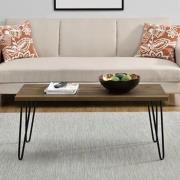 Ojai Wooden Coffee Table With Black Legs In Florence Walnut