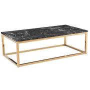 Cantara Marble Effect Wooden Coffee Table With Gold Metal Frame