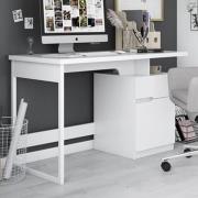 Bowburn Wooden Computer Desk In White High Gloss