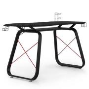 Oblivion Gaming Desk In Black Carbon Fibre Effect And Red Frame