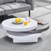 Triplo Round Rotating Coffee Table With Concrete Effect